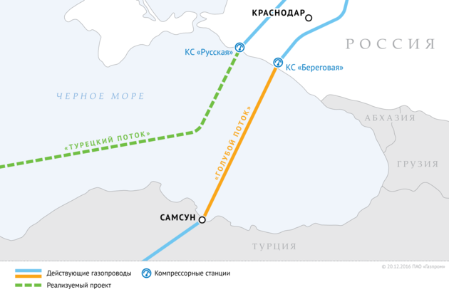 "Газпром" планирует ремонт "Голубого потока" на этой неделе