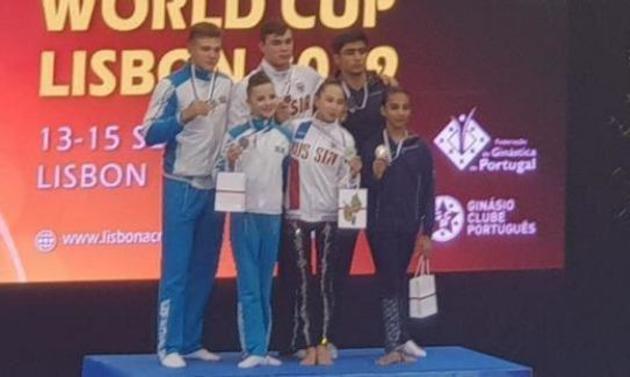 Азербайджанские акробатические гимнасты взяли "серебро" на Кубке мира в Лиссабоне