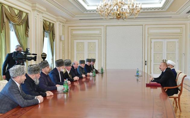 Ильхам Алиев принял делегацию мусульманских религиозных деятелей из северокавказского региона России