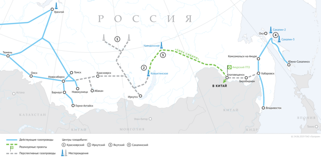 Коронавирус не влияет на экспорт газа по "Силе Сибири" - "Газпром"
