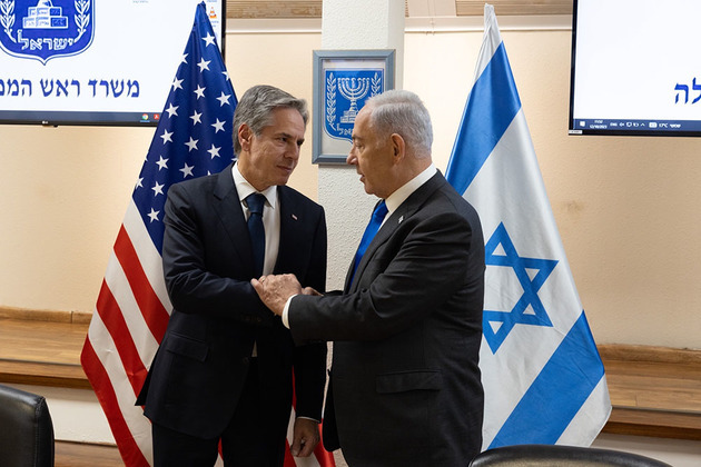 Блинкен и Нетаньяху на встрече в Тель-Авиве