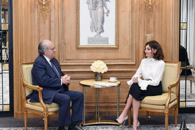 Мехрибан Алиева в Париже встретилась с учредителем Национального института рака Франции